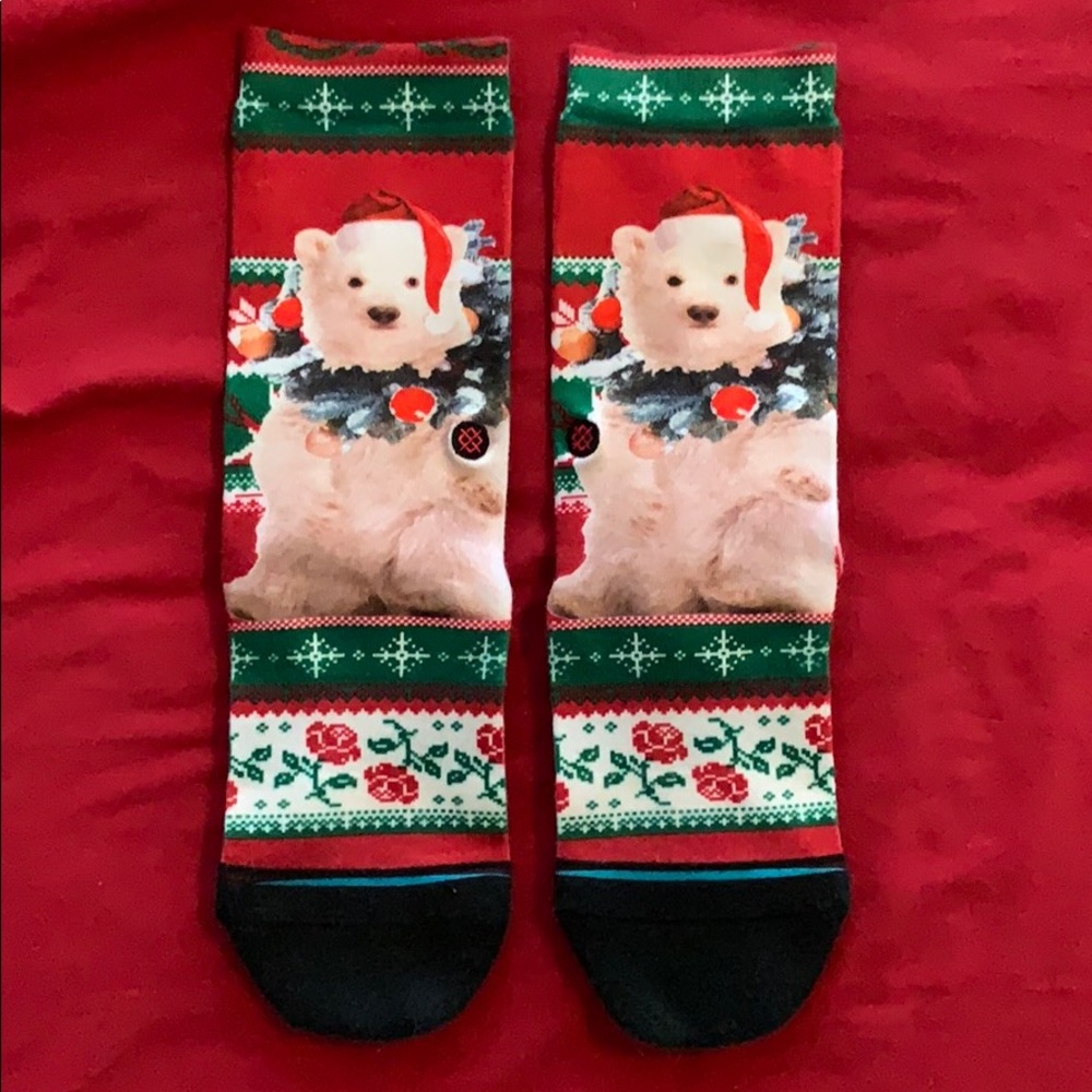 Kids M Stance Polar Bear Christmas socks
